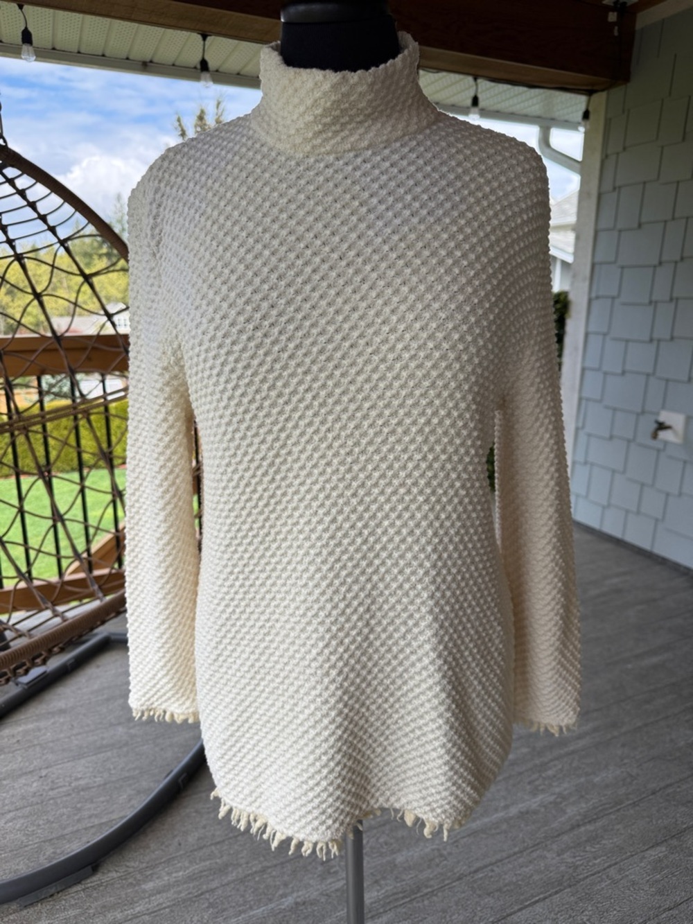 St. John Sport | High Collar Popcorn Texture Sweater